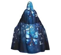 YYHHAOFA Blue Butterfly In The Water Pattern Halloween Cape à capuche pour homme et femme Vêtements Manteau Jeu de rôle