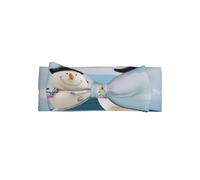 YYHHAOFA Bonhomme de neige avec coquillages assis sur la plage de sable imprimé bandeau bébé nœud - Couverture douce et extensible pour photographie de nouveau-né et cadeau de fête prénatale