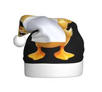 YYHHAOFA Bonnet de Noël pour adulte Motif petit canard regardant le test pape Design doux, léger et moelleux pour homme et femme