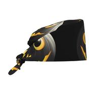 YYHHAOFA Bonnet de travail de nettoyage avec image de citrouille aux yeux noirs pour homme et femme, réglable, respirant