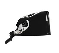 YYHHAOFA Bonnet de travail de nettoyage avec image de panda géant pour homme et femme, réglable, respirant, noir