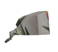 YYHHAOFA Bonnet de travail de nettoyage avec image de tulipe pour homme et femme, réglable, respirant, noir