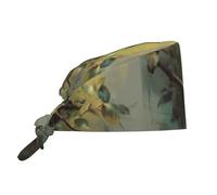 YYHHAOFA Bonnet de travail de nettoyage Kingfisher on the Branch Picture Chef Hat pour homme et femme, réglable, respirant, noir