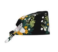 YYHHAOFA Bonnet de travail de nettoyage motif petit tigre blanc dans l'image du bouquet, chapeau de chef pour homme et femme, réglable, respirant