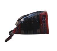 YYHHAOFA Bonnet de travail de nettoyage rouge avec image de rue de Londres pour homme et femme, réglable, respirant