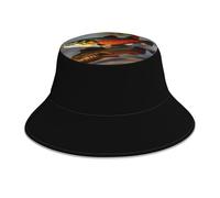 YYHHAOFA Brook Truite Chapeau bob réfléchissant pour homme et femme Noir