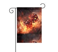 YYHHAOFA Burning Dice - Mât de drapeau de jardin - Décoration extérieure - Double face - 30,5 x 45,7 cm