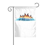 YYHHAOFA Burning Iceberg Mât de drapeau de jardin imprimé double face 30,5 x 45,7 cm