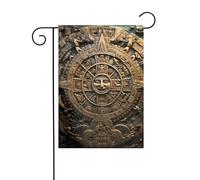 YYHHAOFA Calendrier Maya End of The World imprimé sur mât de drapeau de jardin extérieur décoration de cour double face 30,5 x 45,7 cm