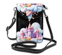 YYHHAOFA Candy Castle In The Clouds Petit sac à bandoulière en cuir pour femme, imperméable et durable