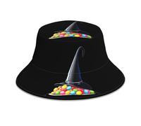 YYHHAOFA Candy Under The Witch Hat Chapeau cloche réfléchissant léger respirant pliable pour homme et femme Noir