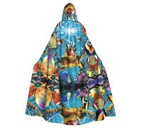 YYHHAOFA Cape à capuche colorée pour adulte Motif tortue de mer Pour jeux de rôle, costumes de scène, fêtes Entretien facile