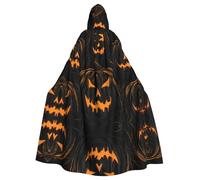 YYHHAOFA Cape à capuche effrayante avec imprimé citrouille pour adulte sans fermeture éclair, confortable pour les fêtes costumées