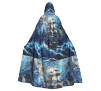 YYHHAOFA Cape à capuche motif bateau pirate dans les vagues Halloween adulte vêtements homme et femme manteau manteau jeu de rôle