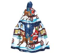 YYHHAOFA Cape à capuche Père Noël pour adulte Motif de conduite Halloween Vêtements pour homme et femme Manteau de cheminée Jeu de rôle