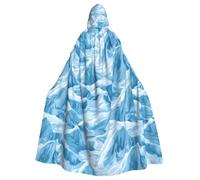 YYHHAOFA Cape à capuche pour adulte avec impression de montagnes enneigées sans fermeture éclair, confortable pour les fêtes costumées