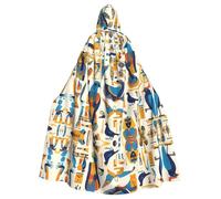 YYHHAOFA Cape à capuche pour adulte avec impression hiéroglyphe égyptienne pour jeux de rôle, costumes de scène, fêtes facile d'entretien