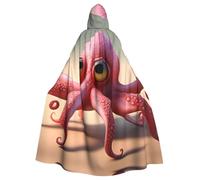 YYHHAOFA Cape à capuche pour adulte avec imprimé calamar fraise pour jeux de rôle, costumes de scène, fêtes facile d'entretien