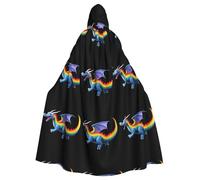 YYHHAOFA Cape à capuche pour adulte imprimée dragon volant coloré est un poncho à capuche super grand, confortable et durable pour Halloween
