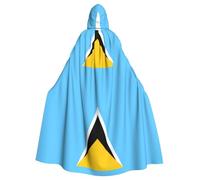 YYHHAOFA Cape à capuche pour adulte Motif drapeau de Sainte-Lucie avec nœud papillon, sans fermeture éclair