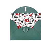 YYHHAOFA Carte de vœux avec motif lèvres et talons hauts Vert foncé 10,2 x 15,2 cm Pour Noël, anniversaire d'enfant, Saint-Valentin, anniversaire de mariage et invitations de fête