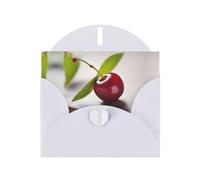 YYHHAOFA Carte de vœux blanche avec image de petite cerise mignonne pour Noël, anniversaire d'enfant, Saint-Valentin et invitation à une fête