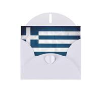 YYHHAOFA Carte de vœux blanche avec motif drapeau grec 10,2 x 15,2 cm pour Noël, anniversaire d'enfant, Saint-Valentin, anniversaire de mariage et invitations de fête