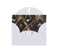 YYHHAOFA Carte de vœux blanche avec motif pierre noire et dorée pour Noël, anniversaire d'enfant, Saint-Valentin et invitation à une fête