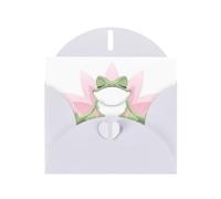 YYHHAOFA Carte de vœux blanche mignonne et amusante grenouille faisant du yoga 10,2 x 15,2 cm pour Noël, anniversaire d'enfant, Saint-Valentin, anniversaire de mariage et invitations à une fête