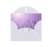 YYHHAOFA Carte de vœux blanche romantique violet lavande 10,2 x 15,2 cm pour Noël, anniversaire d'enfant, Saint-Valentin, anniversaire de mariage et invitations de fête