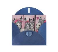YYHHAOFA Carte de vœux bleue avec image d'âne et de fleur - 10,2 x 15,2 cm - Pour Noël, anniversaire d'enfant, Saint-Valentin, anniversaire de mariage et invitations à une fête