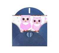 YYHHAOFA Carte de vœux bleue avec image de chouette mignonne de 10,2 x 15,2 cm pour Noël, anniversaire d'enfant, Saint-Valentin, anniversaire de mariage et invitations de fête