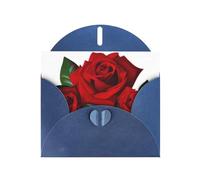 YYHHAOFA Carte de vœux bleue avec image de rose gothique 10,2 x 15,2 cm pour Noël, anniversaire d'enfant, Saint-Valentin, anniversaire de mariage et invitations à une fête
