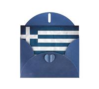 YYHHAOFA Carte de vœux bleue avec motif drapeau grec 10,2 x 15,2 cm pour Noël, anniversaire d'enfant, Saint-Valentin, anniversaire de mariage et invitations de fête