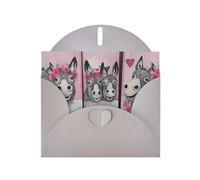 YYHHAOFA Carte de vœux grise avec image d'âne et de fleur de 10,2 x 15,2 cm pour Noël, anniversaire d'enfant, Saint-Valentin, anniversaire de mariage et invitations de fête