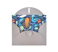 YYHHAOFA Carte de vœux grise avec image de baleine de l'océan, poisson, pieuvre, 10,2 x 15,2 cm pour Noël, anniversaire d'enfant, Saint-Valentin, anniversaire de mariage et invitations de fête