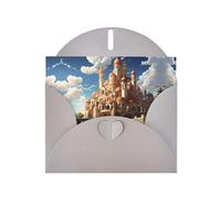 YYHHAOFA Carte de vœux grise avec image de château animé pour Noël, anniversaire d'enfant, Saint-Valentin et invitation à une fête