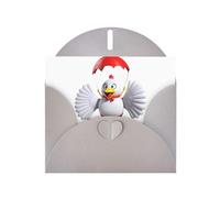 YYHHAOFA Carte de vœux grise avec impression de poulet parachute pour fête d'anniversaire festive