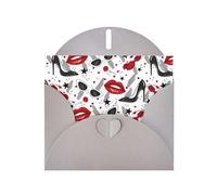 YYHHAOFA Carte de vœux grise avec motif lèvres et talons hauts - 10,2 x 15,2 cm - Pour Noël, anniversaire d'enfant, Saint-Valentin, anniversaire de mariage et invitations de fête