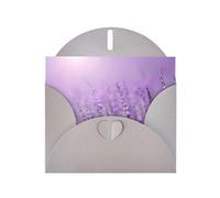 YYHHAOFA Carte de vœux grise romantique violet lavande 10,2 x 15,2 cm pour Noël, anniversaire d'enfant, Saint-Valentin, anniversaire de mariage et invitations de fête
