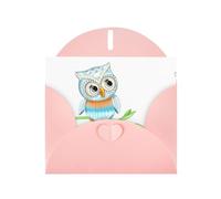 YYHHAOFA Carte de vœux rose avec image de chouette mignonne de 10,2 x 15,2 cm pour Noël, anniversaire d'enfant, Saint-Valentin, anniversaire de mariage et invitations de fête