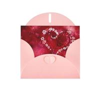 YYHHAOFA Carte de vœux rose avec image de cœur romantique 10,2 x 15,2 cm pour Noël, anniversaire d'enfant, Saint-Valentin, anniversaire de mariage et invitations à une fête