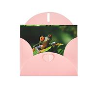 YYHHAOFA Carte de vœux rose avec image de l'arbre grenouille de la paix 10,2 x 15,2 cm pour Noël, anniversaire d'enfant, Saint-Valentin, anniversaire de mariage et invitations à une fête