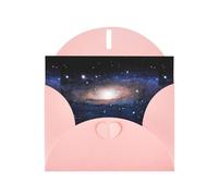 YYHHAOFA Carte de vœux rose avec image de l'univers du ciel étoilé - 10,2 x 15,2 cm - Pour Noël, anniversaire d'enfant, Saint-Valentin, anniversaire de mariage et invitations de fête