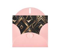 YYHHAOFA Carte de vœux rose avec motif pierre noire et dorée pour Noël, anniversaire d'enfant, Saint-Valentin et invitation à une fête