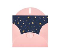 YYHHAOFA Carte de vœux rose bleu marine ciel et étoiles pour Noël, anniversaire d'enfant, Saint-Valentin et invitation à une fête