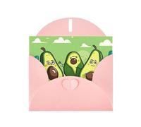 YYHHAOFA Carte de vœux rose drôle dessin animé avocats image pour Noël, anniversaire d'enfant, Saint-Valentin et invitation à une fête