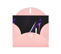 YYHHAOFA Carte de vœux rose élégante violette à talons hauts pour Noël, anniversaire d'enfant, Saint-Valentin, anniversaire de mariage et invitations de fête 10,2 x 15,2 cm