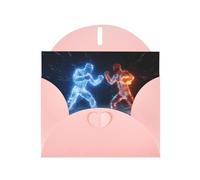 YYHHAOFA Carte de vœux rose Ice and Fire Boxing pour Noël, anniversaire d'enfant, Saint-Valentin et invitation à une fête