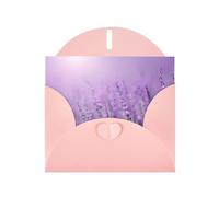 YYHHAOFA Carte de vœux rose romantique violet lavande 10,2 x 15,2 cm pour Noël, anniversaire d'enfant, Saint-Valentin, anniversaire de mariage et invitations à une fête